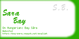 sara bay business card
