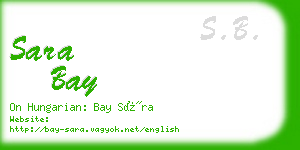 sara bay business card